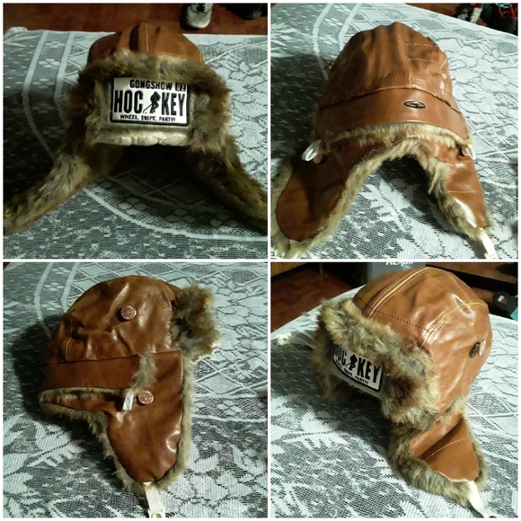 GongShow Faux Leather/Fur Trapper Winter Hat - Picture 1 of 16